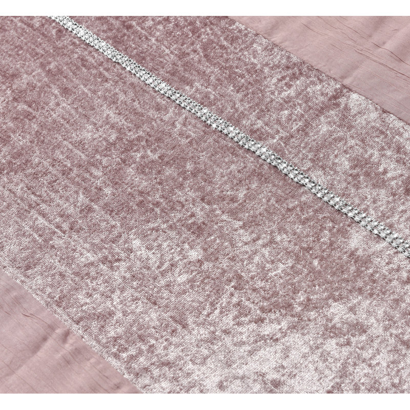 Crinkle Velvet Diamonte Panel Duvet Set, 220 x 230 cm