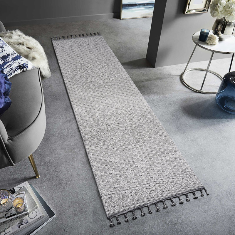 Tapis blanc / médaillon 4X6, Rectangle 3 pi 11 po x 6 pi 2 po
