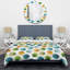 Green and Blue Circle Dots - Ensemble de housse de couette abstrait - Microfibre de polyester
