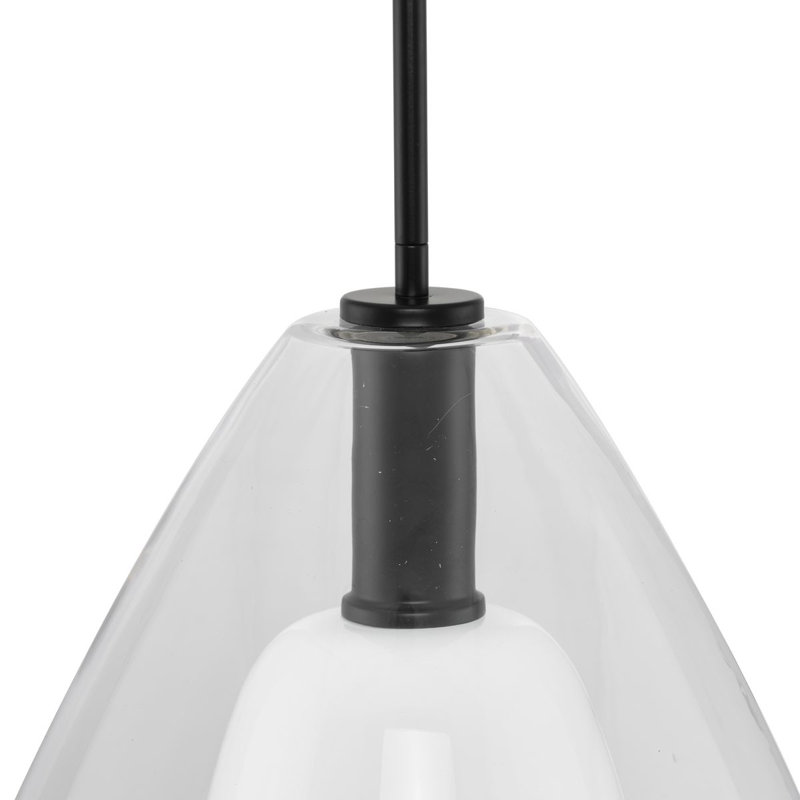 Luminaire suspendu en forme de larme à 1 lumière Eldine, H 20,75 po x l 15 po x P 15 po, Noir mat