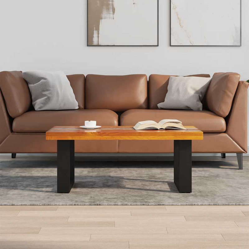 Rectangular Coffee Table, Fully Handmade,  39.4''x19.7''x15.8'', Solid Teak Wood, Multicolor