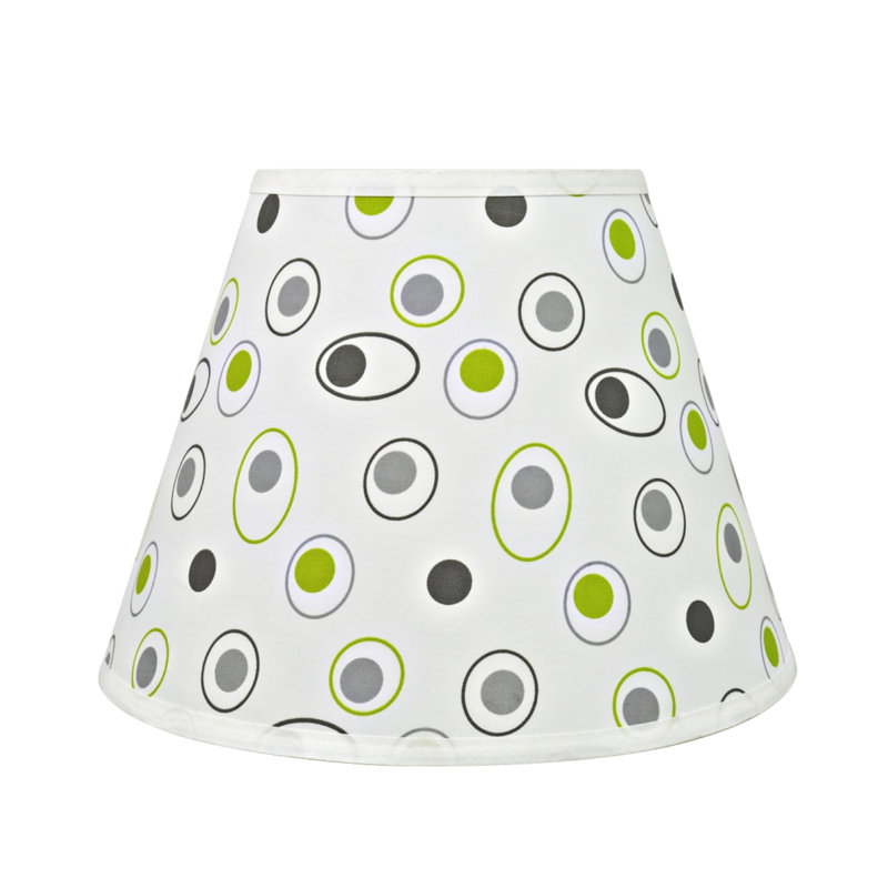 Abat-jour empire en tissu (araignée) vert/gris, H 9,5 po x l 13 po x p 13 po