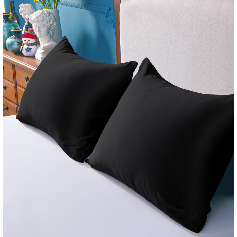 Satin - Set of 2, King, Black