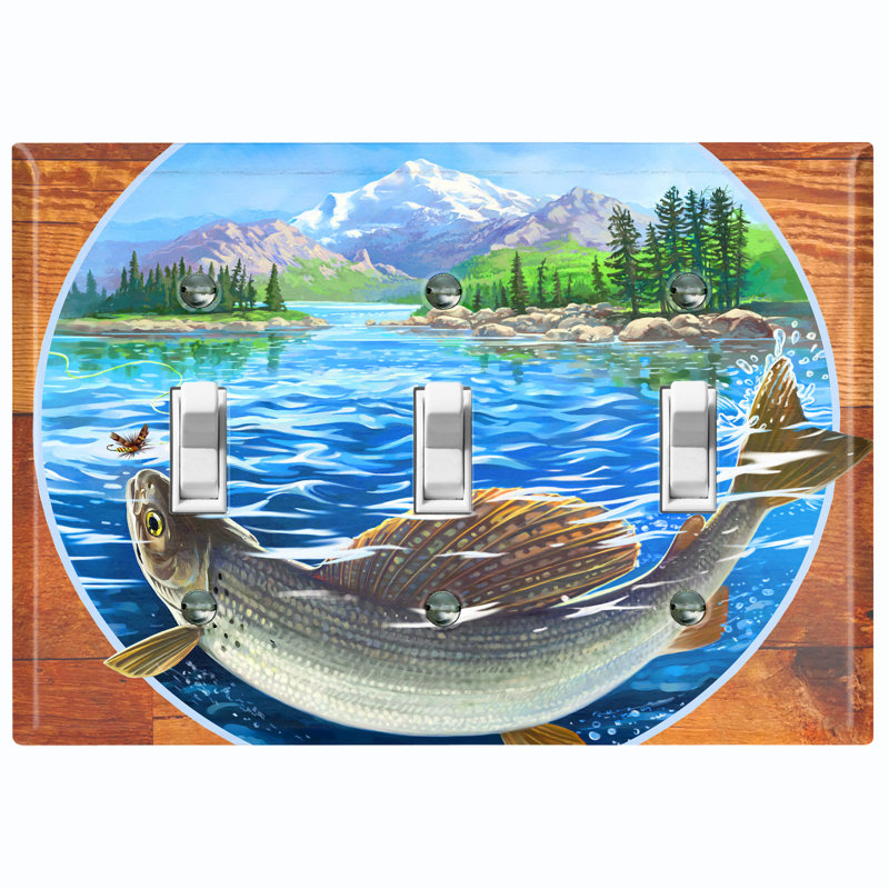 Plaque murale 3 bandes trophy pêche