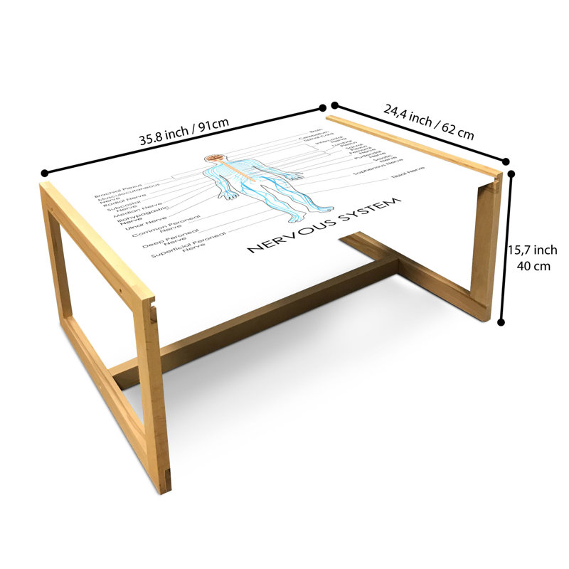 Jacaryous Trestle Coffee Table, 40cm H x 91cm W x 62cm D