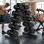 Ensemble d'haltères hexagonaux 350LB avec support - 5 paires (25 à 45LB) pour la gymnastique à domicile