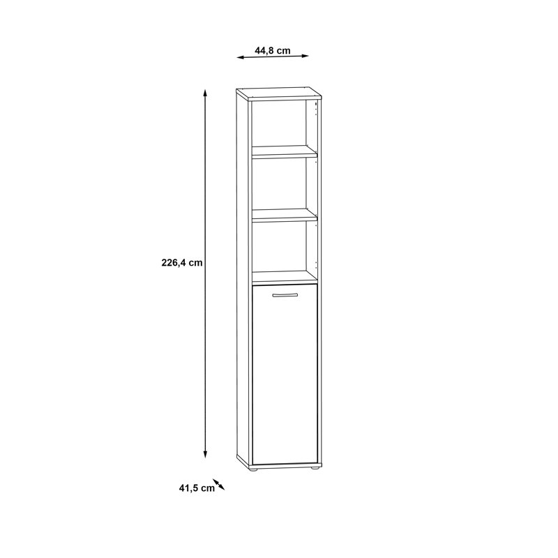 Bibeau 226.4cm H x 44.8cm W Standard Bookcase