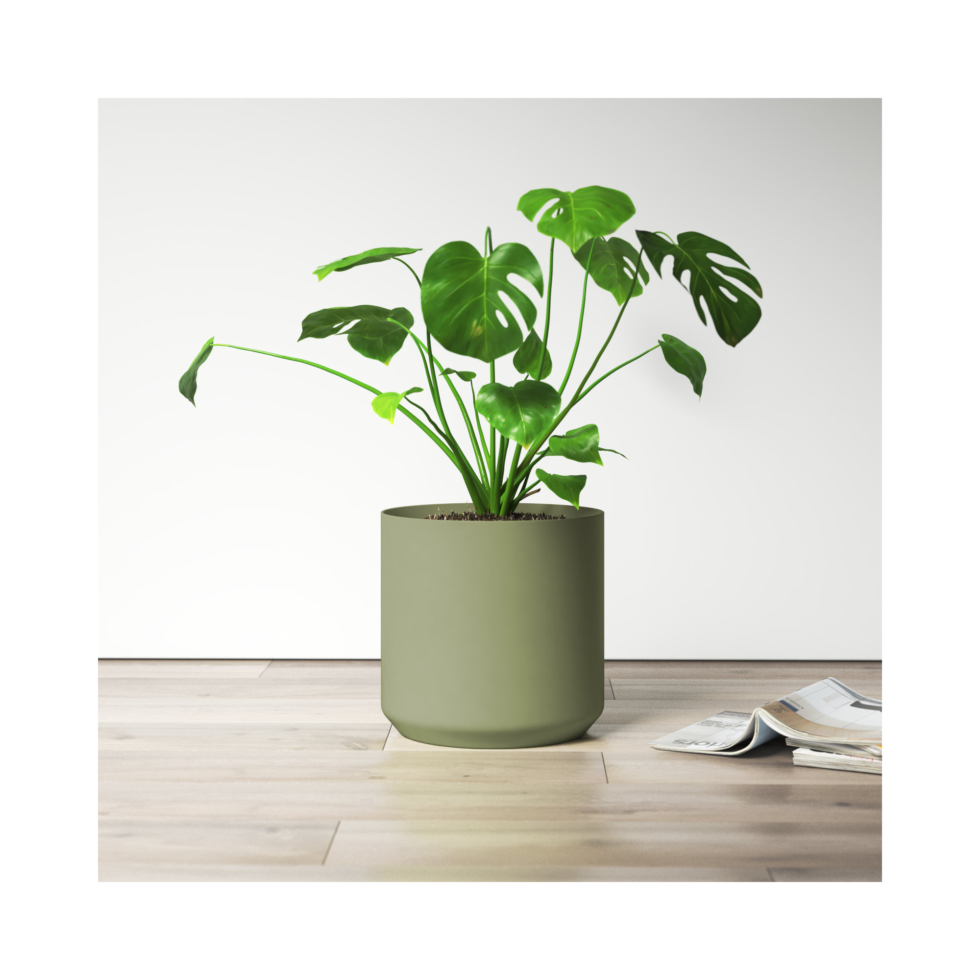 Parsons Handmade Ceramic Pot Planter, Green, 2.75" H x 3.25" W x 3.25" D