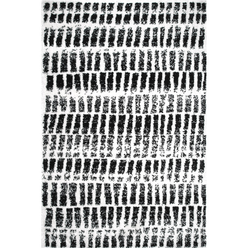 Tapis noir / blanc Ainsleigh, Rectangle 7 pi 10 po x 10 pi