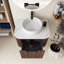 Meuble-lavabo mural rayé avec rebords incurvés pré-assemblés avec lavabo-1557386745