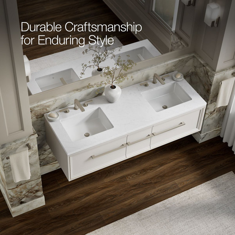 Lodern 61" Single Bathroom Vanity Set, Linen White
