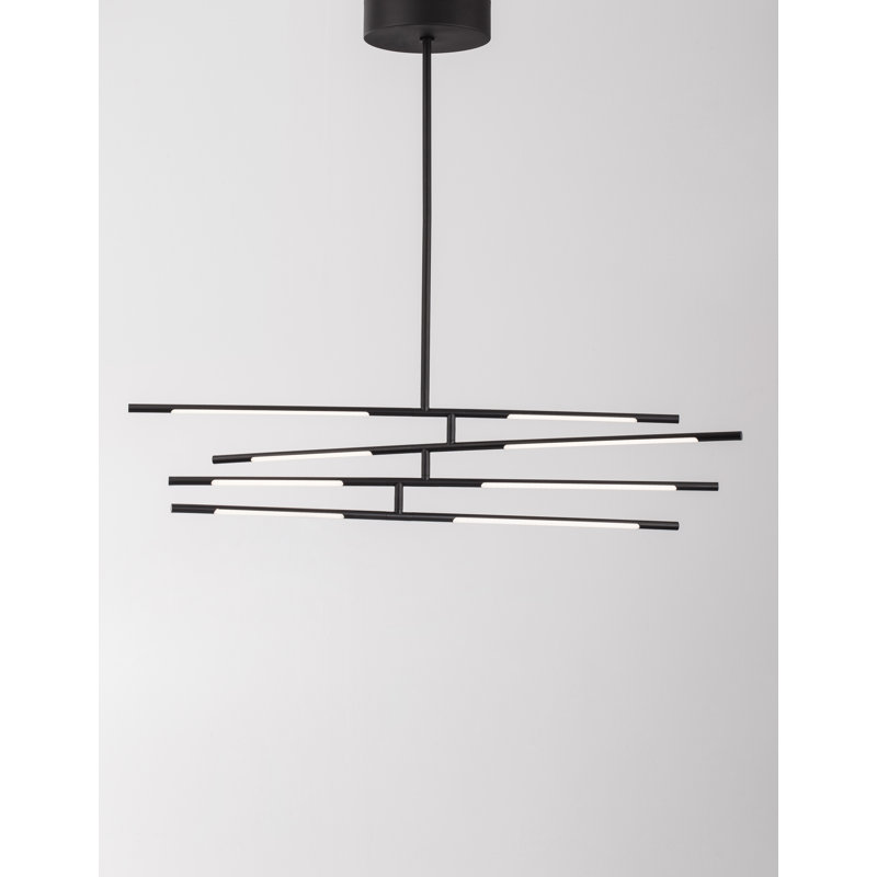 8 - Light Geometric LED Chandelier, Black