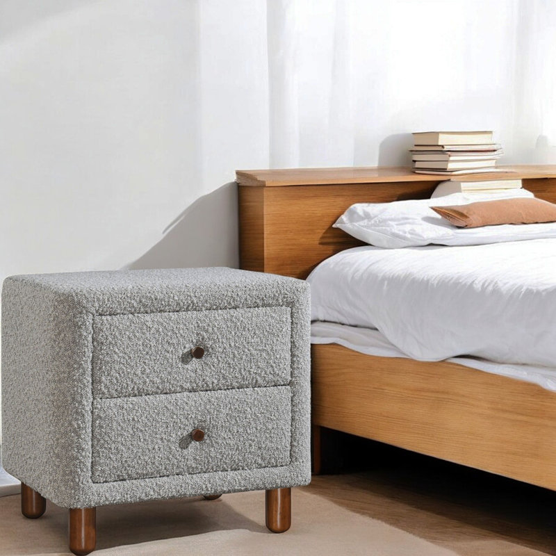 Table de chevet Cleo Grey Boucle