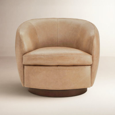 Marcy Vegan Leather Swivel Barrel Chair