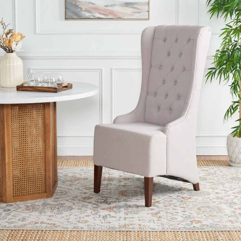 Chaise parsons Carolen revêtue de lin taupe