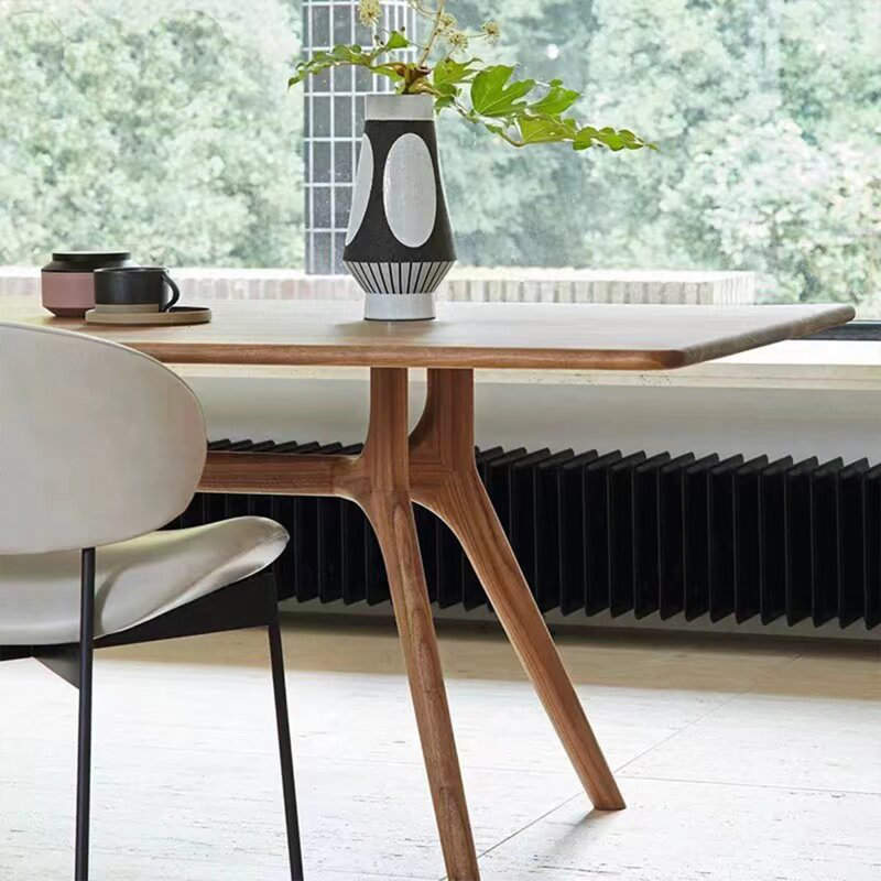 Brown Rectangular Solid Wood Double Pedestal Dining Table, 29.53"H x 78.74"L x 31.50"W