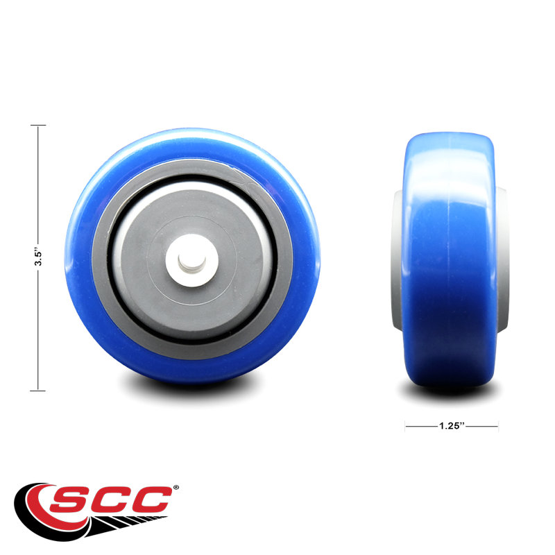 Polyurethane on Polyolefin Casters, Blue