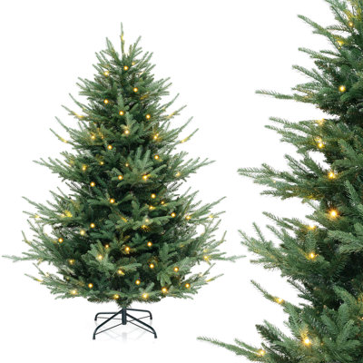Artificial Xmas Tree With Pvc Pe Branch Tips Warm White Led Lights