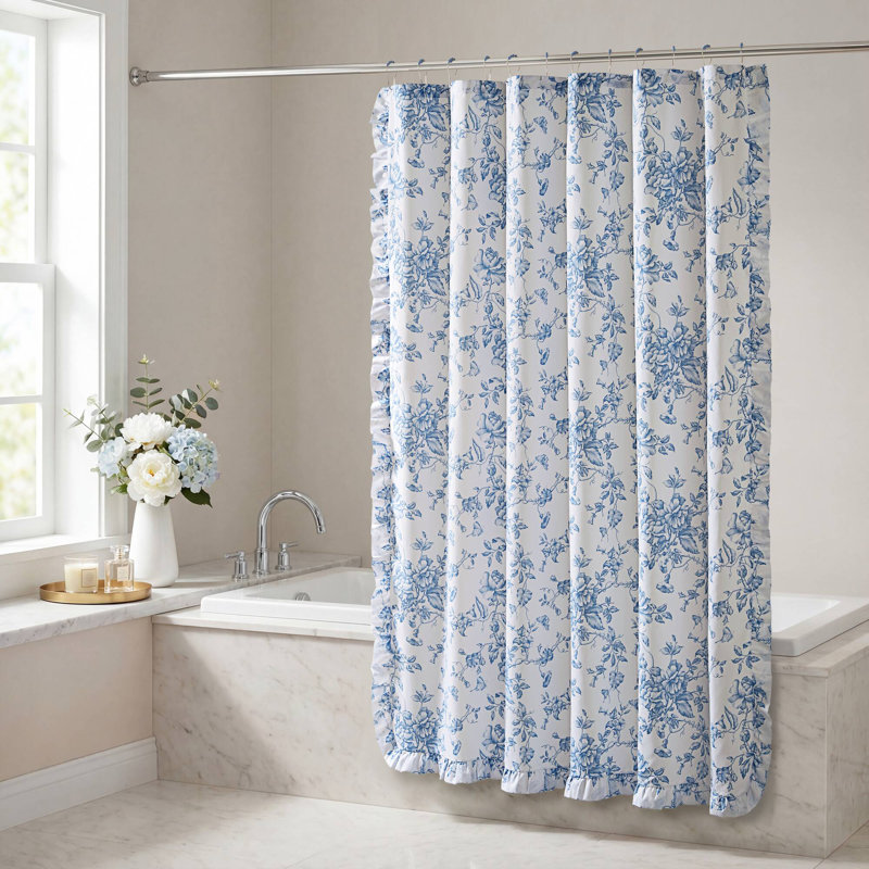 Ensemble de rideau de douche Adele, Blue, 72x72"