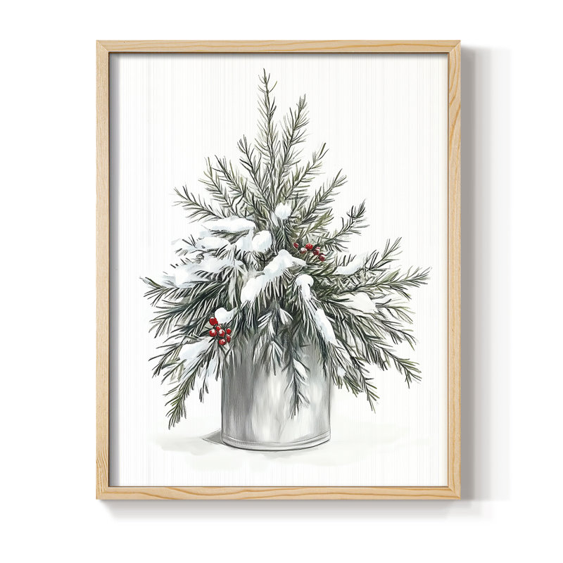 Christmas Holiday Art DCCCLXXIV Framed Print - Solid Wood, H 21 po x l 17 po, Naturel