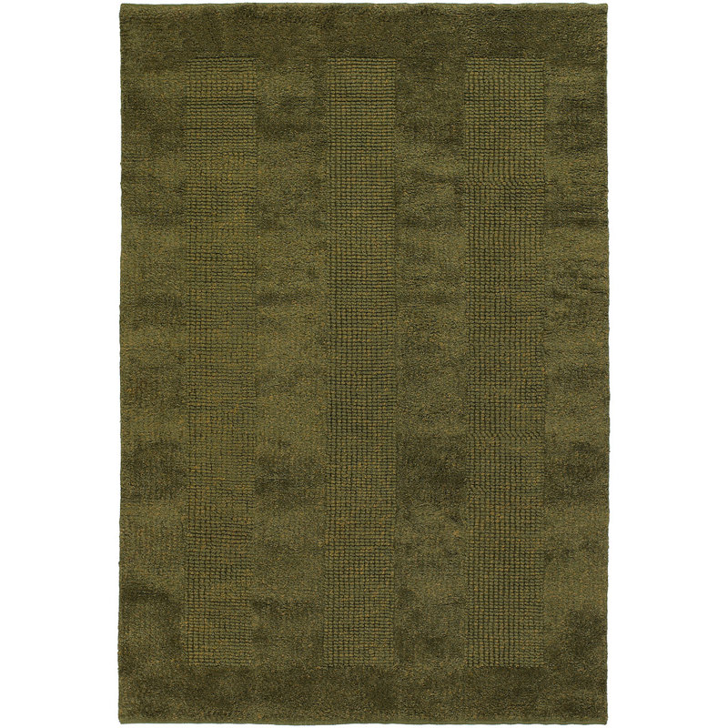 Tapis d'intérieur Gizem en jute vert uni tissé à la main, Rond 7 pi 9 po