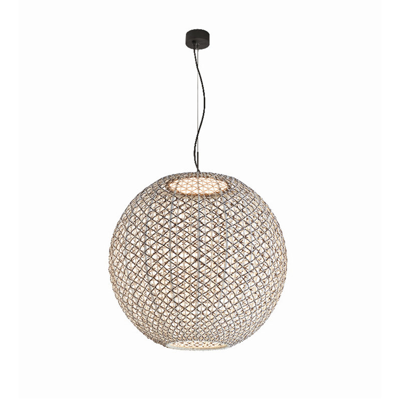 Luminaire suspendu sphère 1 lumière DEL Nans, Brun