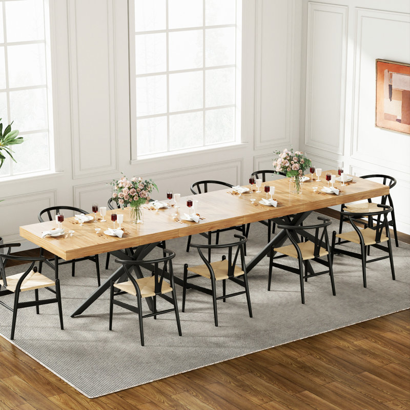 Averni Extendable Dining Table with Storage Box for 6-10 Seat, Oak