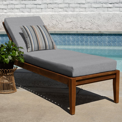 Coussin de chaise longue d'extérieur Meridian - Résistant aux intempéries, réversible, confort moelleux