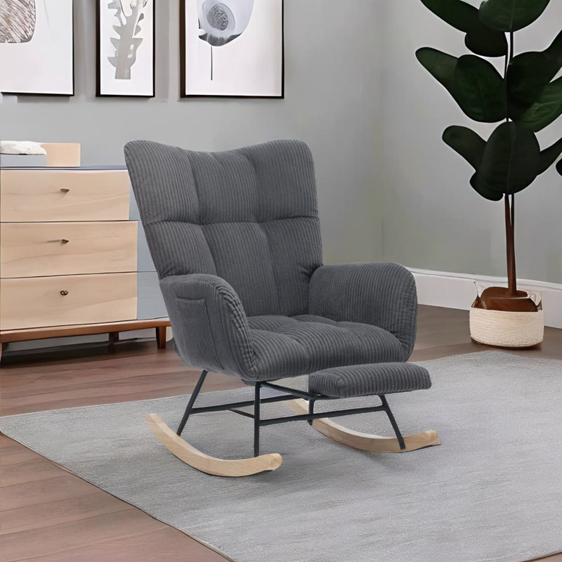 Chaise berçante moderne pour chambre de bébé, Gris