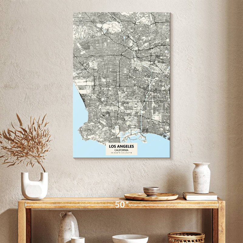 Carte des rues Aliaz Los Angeles, H 24 po x l 16 po