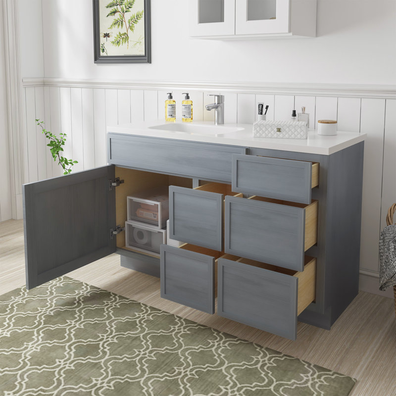 Base de meuble-lavabo simple 51 po seulement, Argent