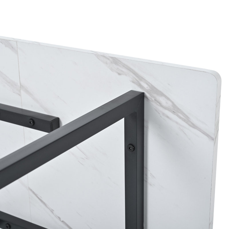 Bronislaw Metal Base Dining Table, Black