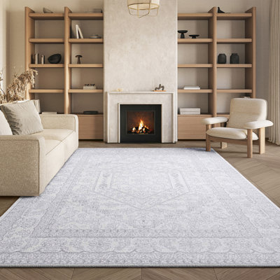 Tapis oriental ivoire / argenté Nuss