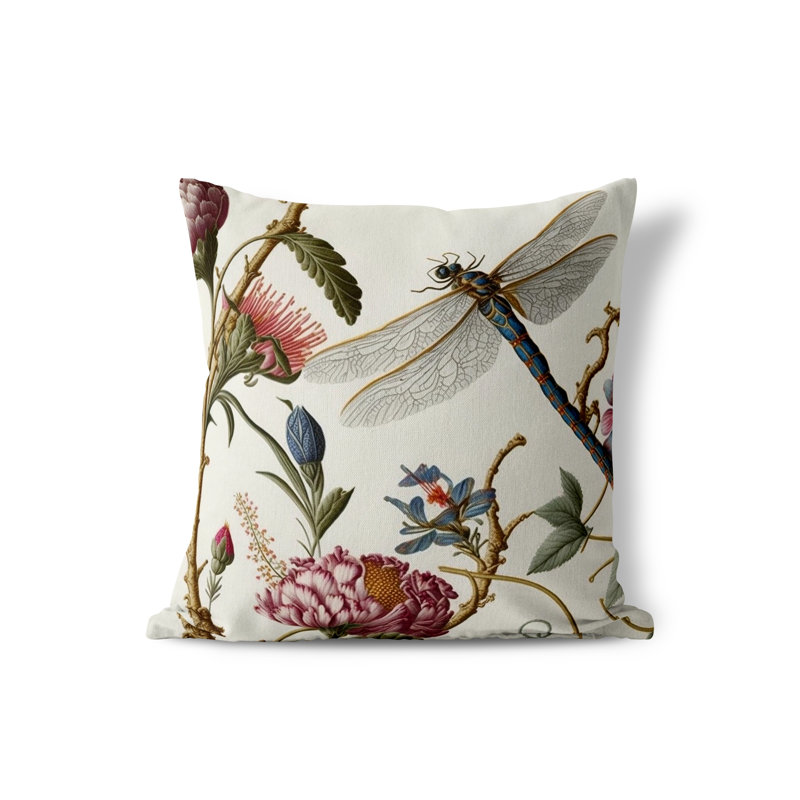Fluttering Flora Ikat Reversible Throw Pillow, 16" x 16"