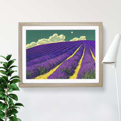 Attractive Lavender Flower Field - Framed Print