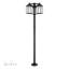Lampadaire d'extérieur multi têtes bronze avec accents laiton antique et verre transparent-99373558