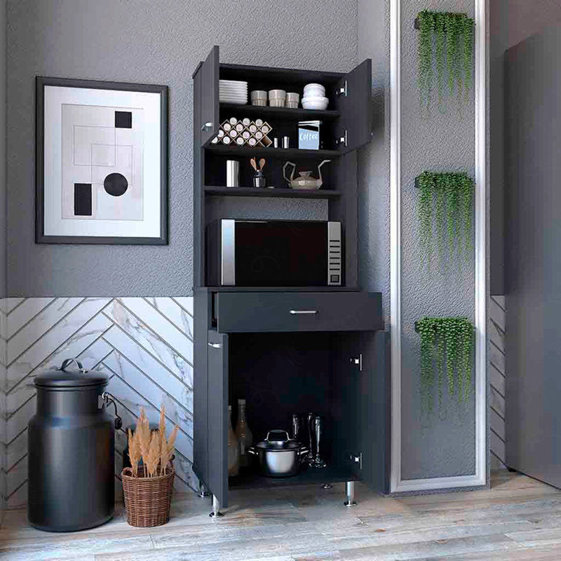 Armoire garde-manger à deux portes Pantac, Noir