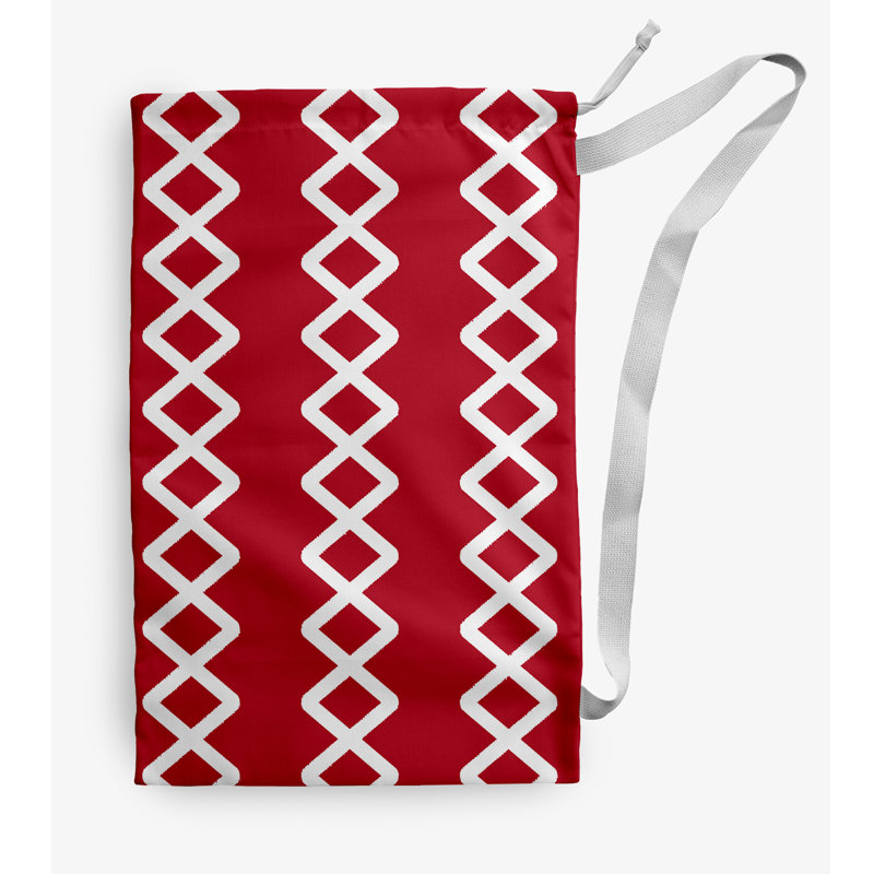Sac à linge géométrique, Petit (H 29 po x l 18 po), Rouge