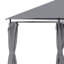 Pavillon de jardin extérieur 10 pi x 13 pi, gris 6 parois latérales amovibles, structure en acier. Auvent de protection pour auvent pour jardin, pelouse, cour et terrasse, gris, cadre, patio, respirant