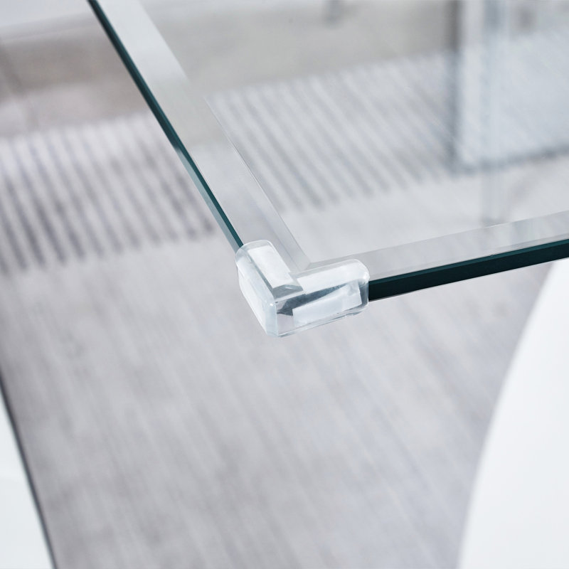 Table rectangulaire de conception moderne avec plateau en verre - Point décoratif pour la maison