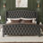 King Size Bed With Upholstered & Tufted Headboard, Velvet Platform Bed Frame With Nailhead Trim, Black-1982322322-1982322332