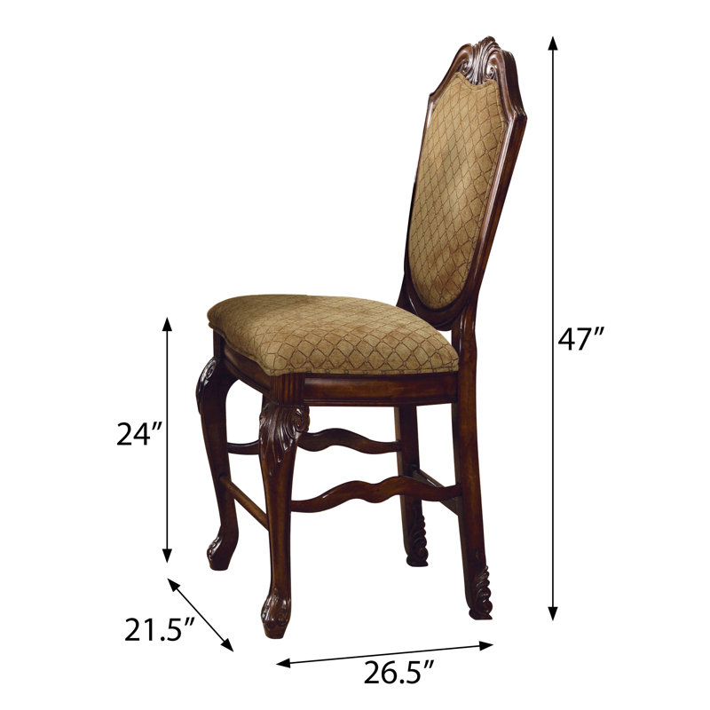 Aminur Upholstered Counter Height Stools, Espresso