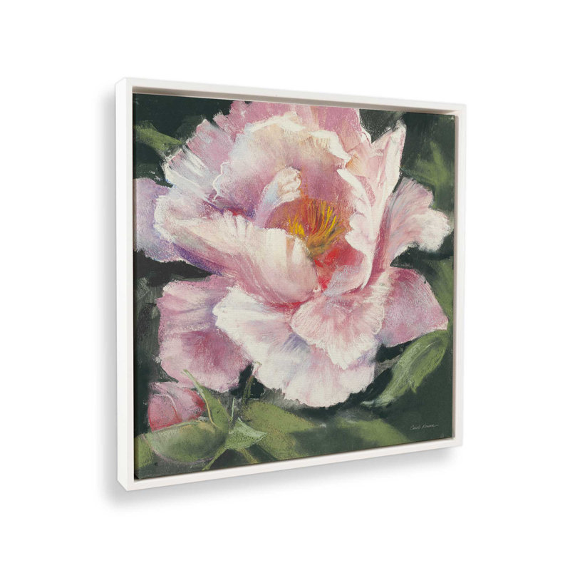 «Peony II» par Carol Rowan, reproduction d'art sur toile, H 36 po x l 36 po, Cadre flottant, Doré