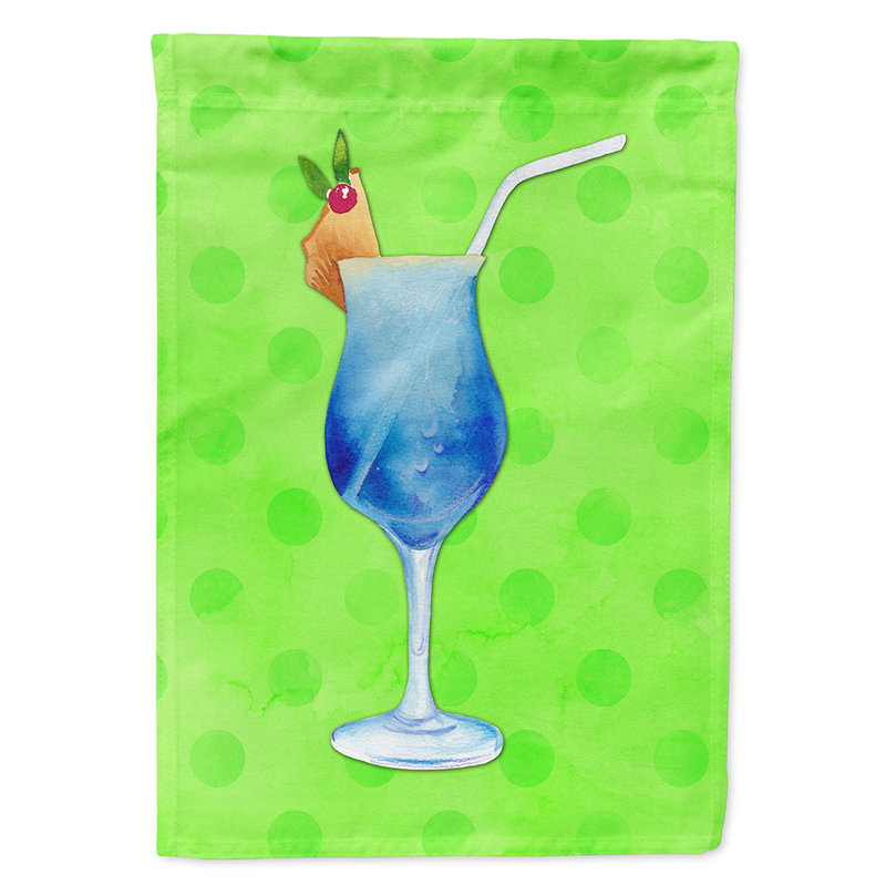 Drapeau de jardin en polyester 15 po x 11 po Theisen Summer Cocktail Polkadot, Vert