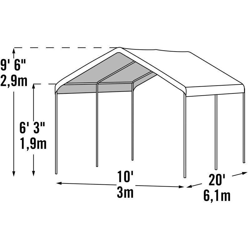 Abris l 10 pi. x P 20 pi.