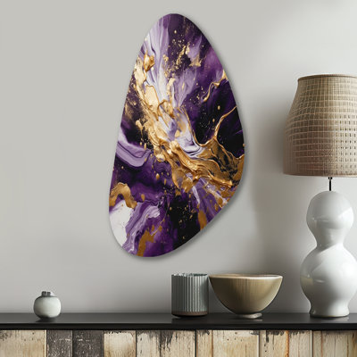 Jacque - reproduction abstraite asymétrique sur métal, décoration murale moderne de forme unique en métal