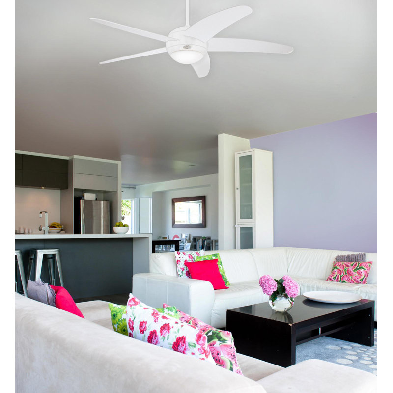 Trinity 132cm Ceiling Fan with Light Kit, Dark brown/Silver