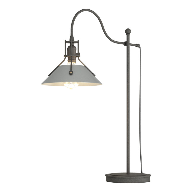 Lampe de table arquée 27 po Henry, Fer naturel, Platine rétro