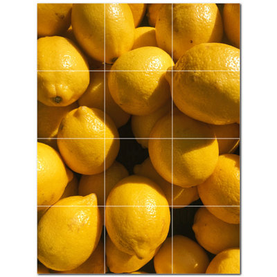 Fruit Photo 6'' x 6'' Satin Ceramic Decorative Mural