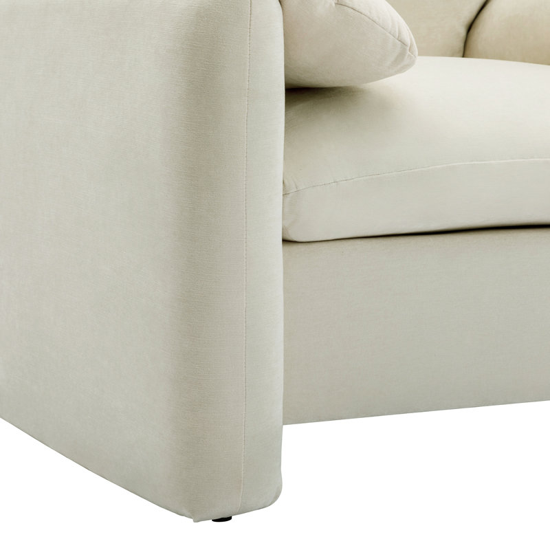 Fauteuil d'appoint surdimensionné 37,6 po Marithza, Chenille crème